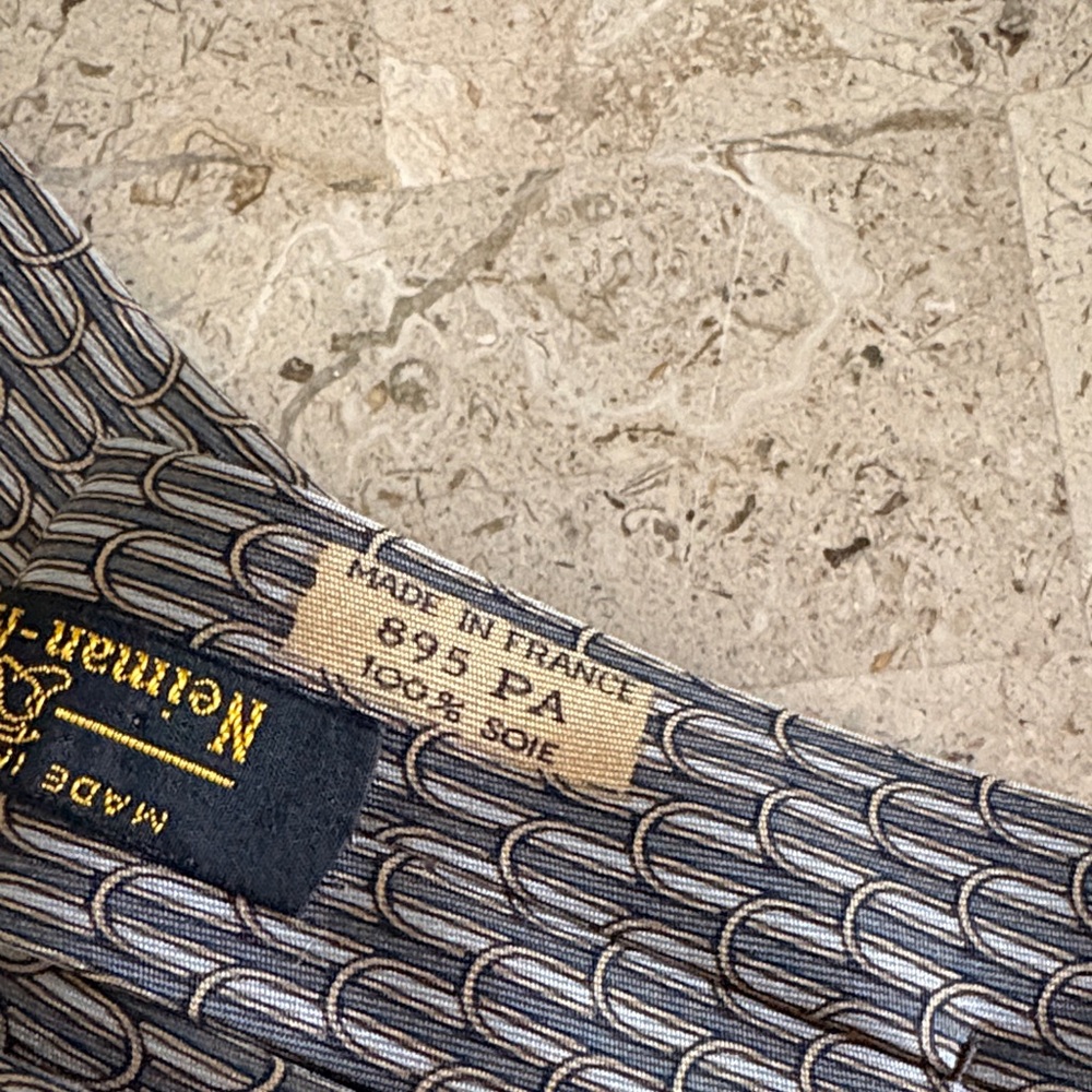 Hermes Gray and Green - Patterned Tie - Picture 5 of 5